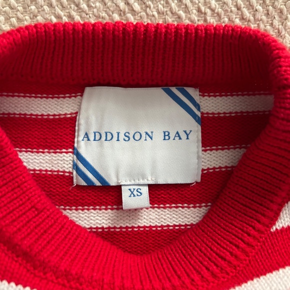 Addison Bay Cotton Crewneck Striped Sweater XS - Picture 3 of 4
